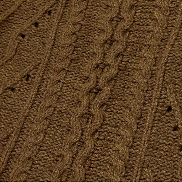 J. Crew Camel Brown Knitted Sweater Cable Knit EUC XS - Picture 3 of 10